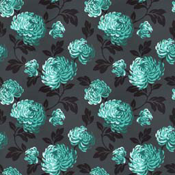 Floral Slider Square Blue and Black