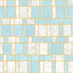 2x2 Slider Square Seafoam and Gray Terraza Brick Wall Tile Corner