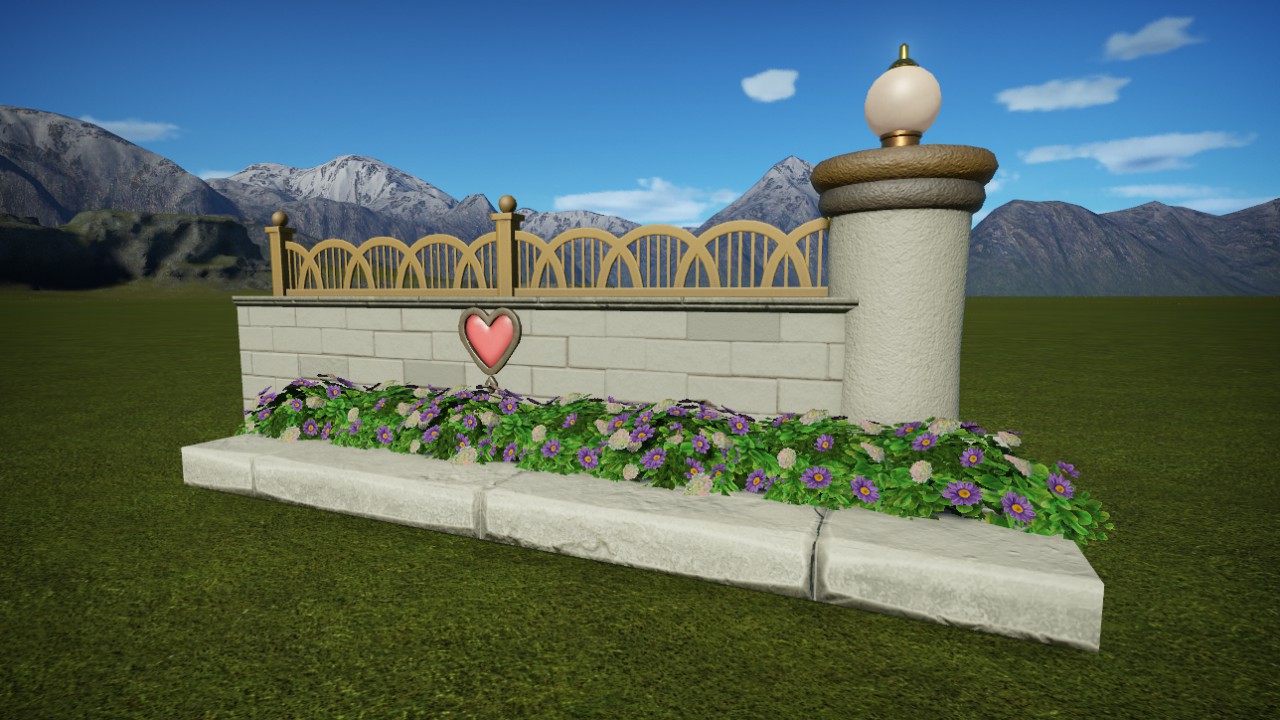 Heart Brick Wall Fencing