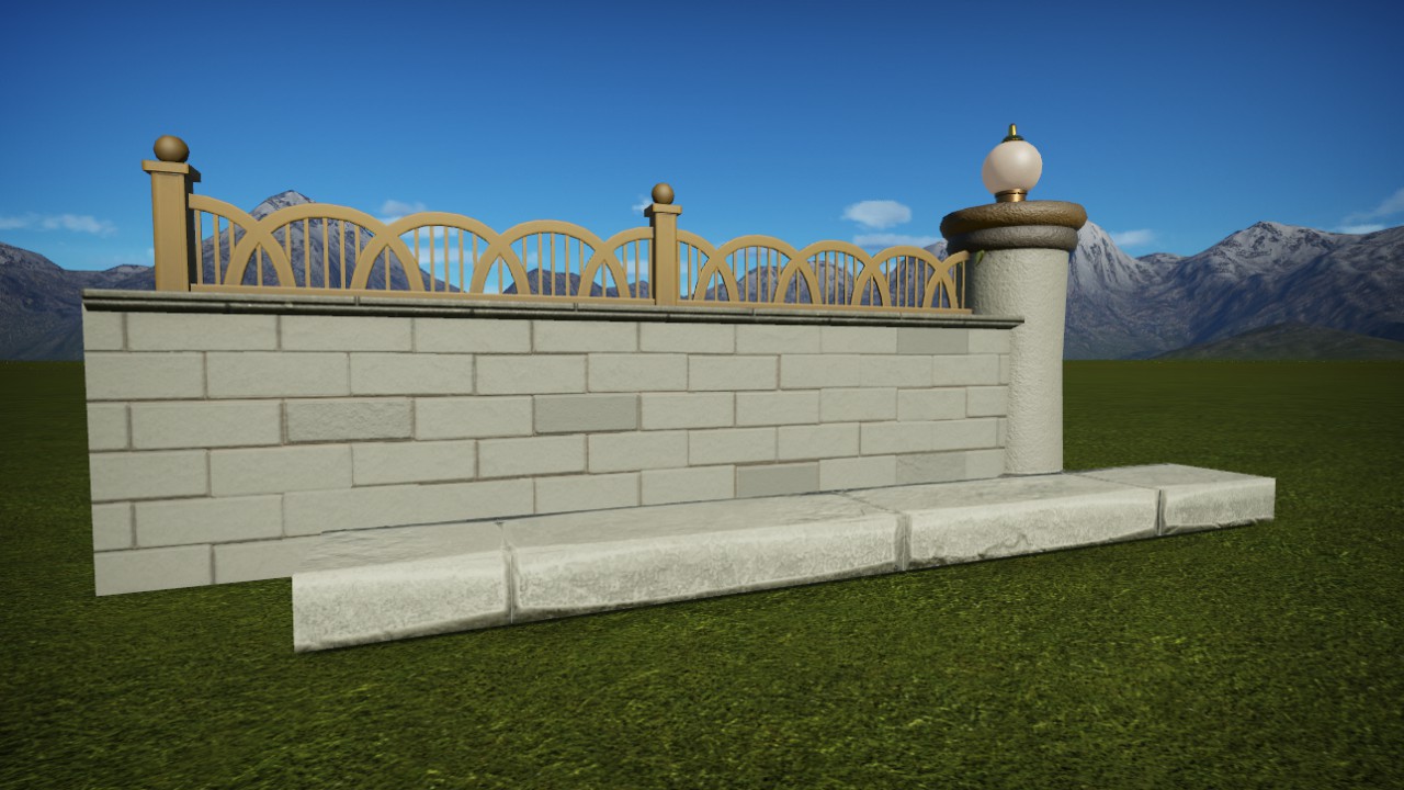 White Brick Wall Fence