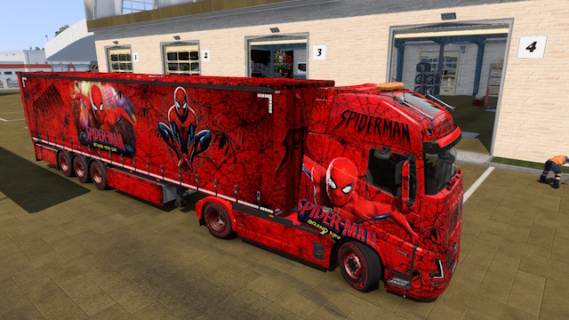 Pack Volvo scania et Mercedes theme Spiderman
