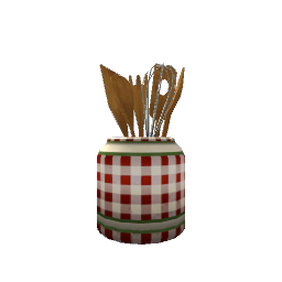 Utensil Jar- Red Plaid