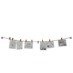 Kids Clothesline Art- Black and White
