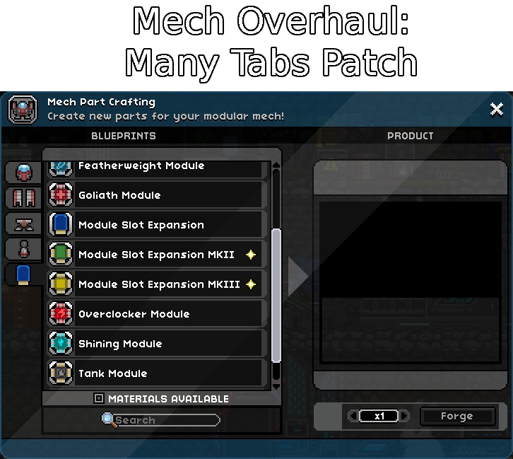 Mech Overhaul: Many Tabs Patch