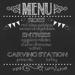 Chalkboard interior decorative panel  Menu