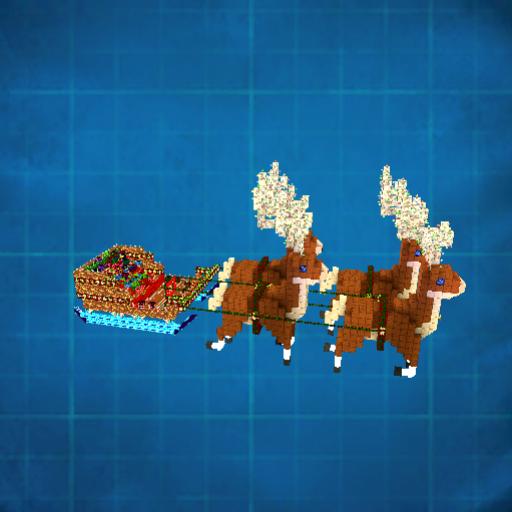 Santa's sleigh with Santa on board