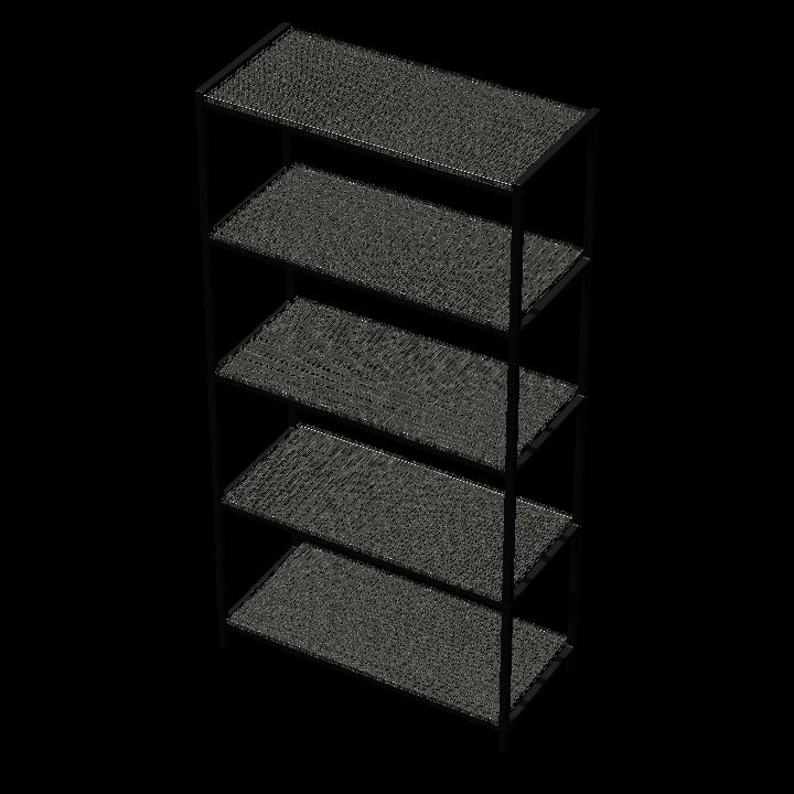 Shelves - black wide metal shelf