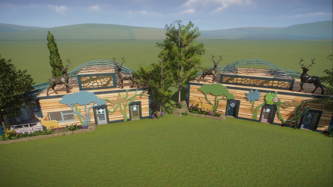 Modern/New World Staff Building Small and Big - no DLC