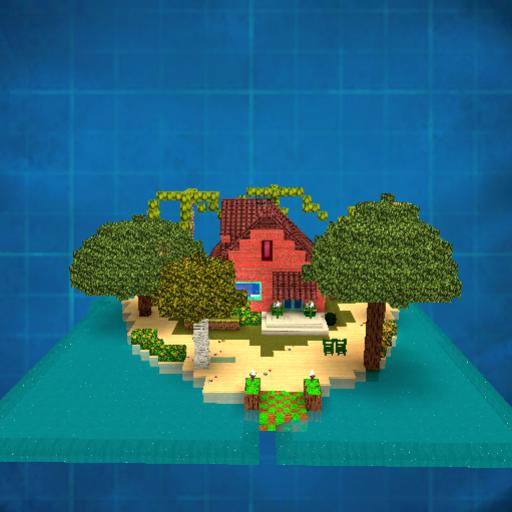 red cabin island