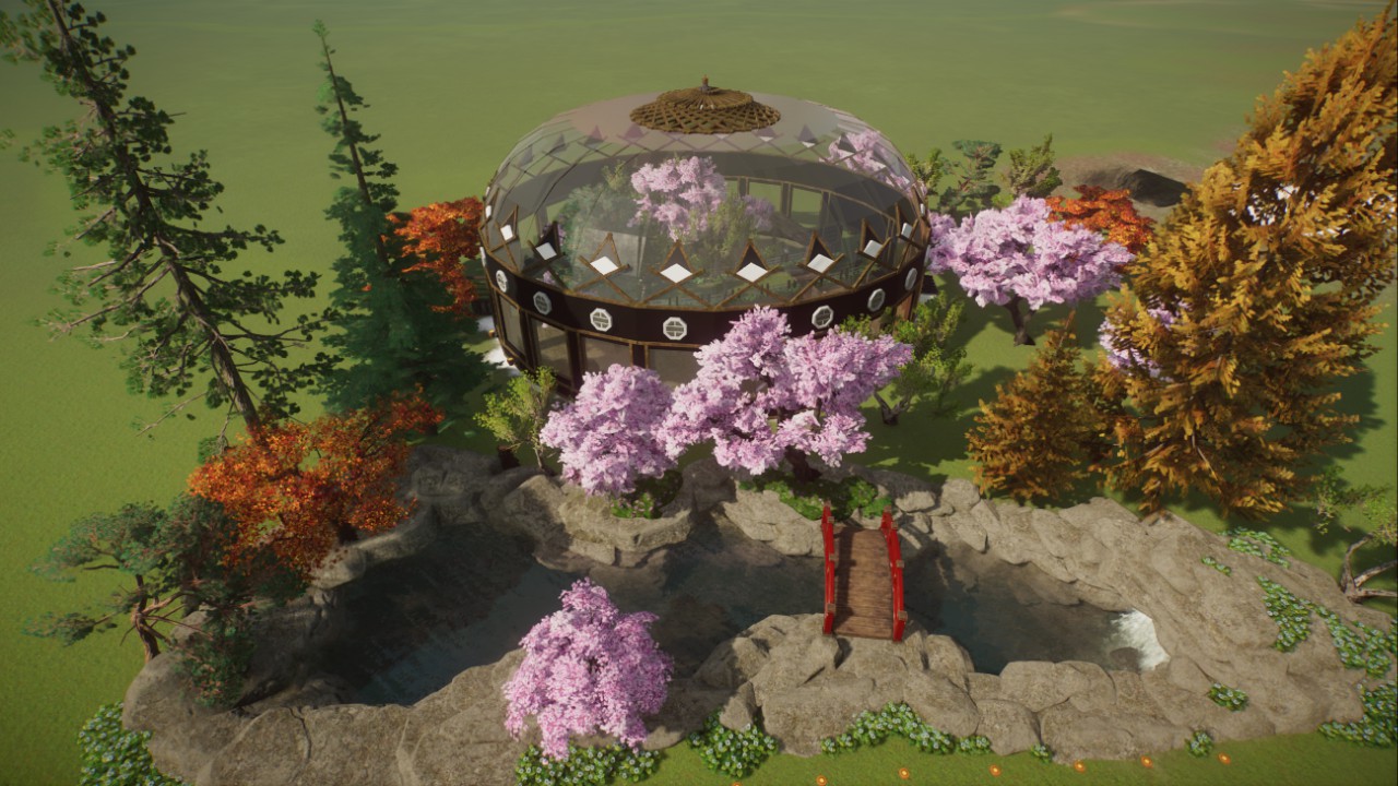 Japanese-style walk-through monkey dome