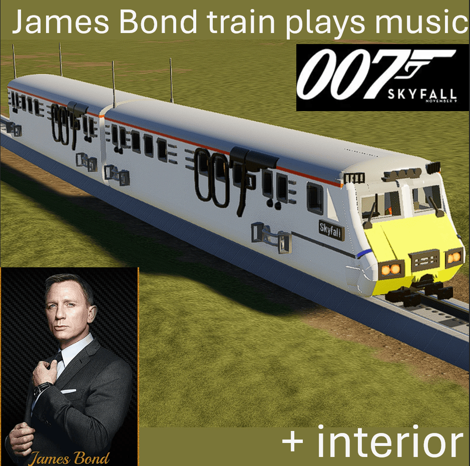 James Bond train plays music theme