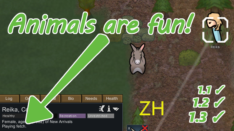 Animals are fun: recreational animal interactions 中文汉化 [1.6] mod preview for RimWorld