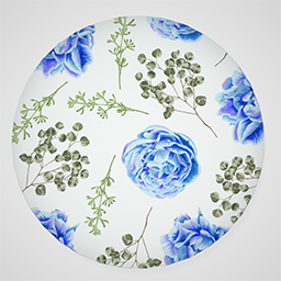 Round Placemat Floral Blue