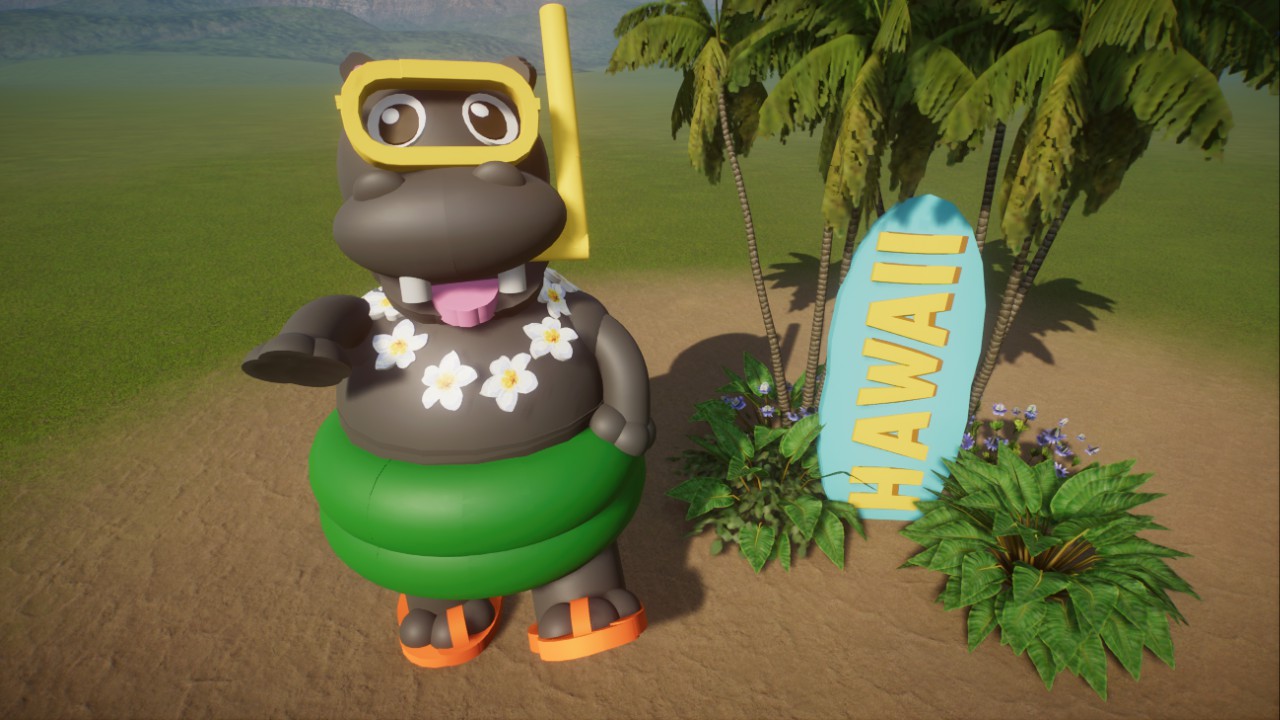 Hippo surfer 🏄🦛 Beach  decoration
