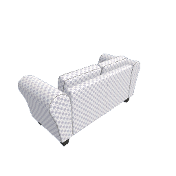 Blue and White Geometric Floral  Sofa