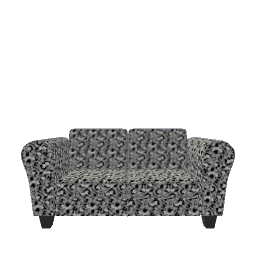 Black and White  Geometric Floral  Sofa