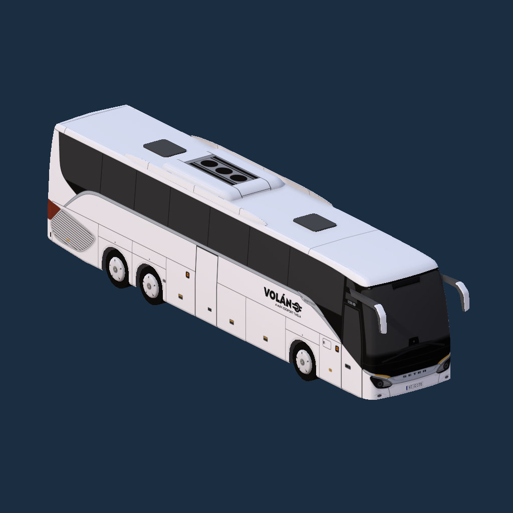 Setra S516 (3-A) Volán 2025-ös logó (fekete)