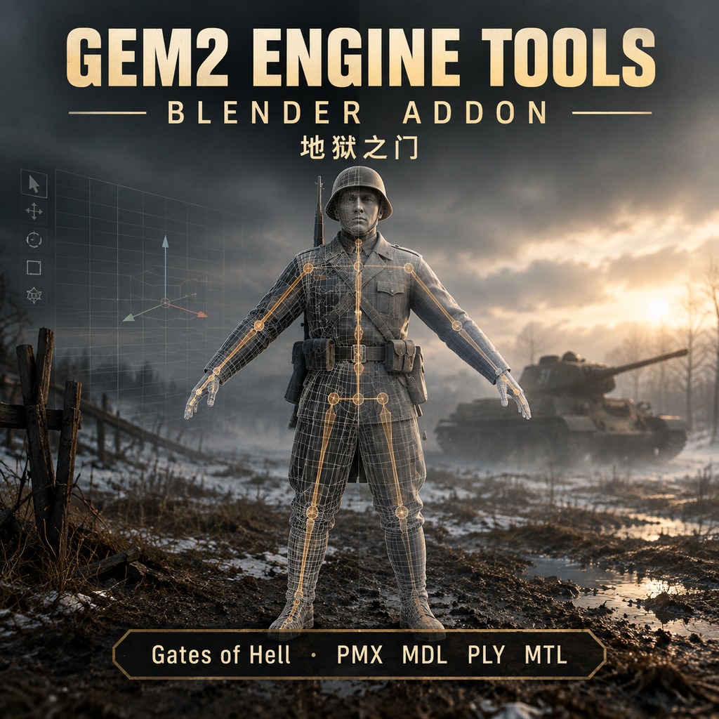 GEM2 Engine Tools - Blender Addon (PMX/MDL/PLY/MTL)