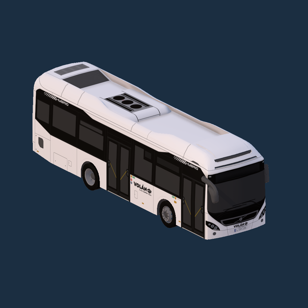 Volvo 7900 Hybrid  (10.6M) Volán 2025-ös logó (fekete)