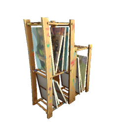 Shelf of Canvases- Paint Splattered