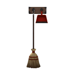 Hanging Broom and Dustpan- Red