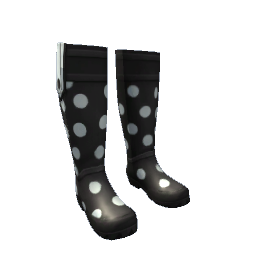 Rain Boots- Black Dotted