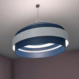 Round Lamp shade Moody Cobalt and White Marble
