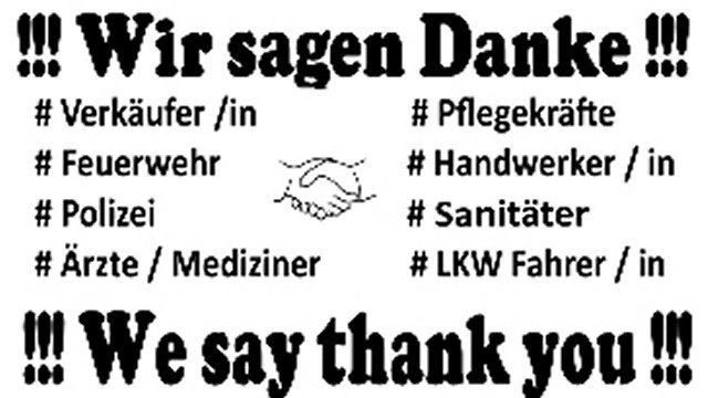 Wir sagen Danke Thank you SCS Box