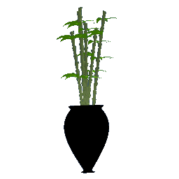 Large Bamboo in Dark Vase