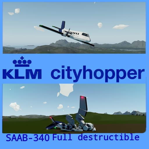SAAB-340 KLM Cityhopper (DESTRUCTIBLE)