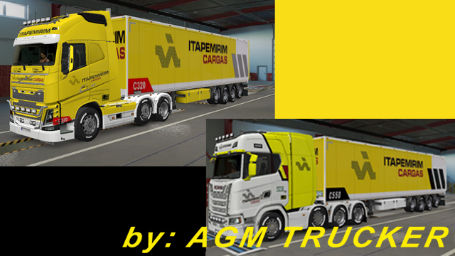SKIN TRUCK VOLVO FH E SCANIA S, REBOQUE - CANAL AGM TRUCKER