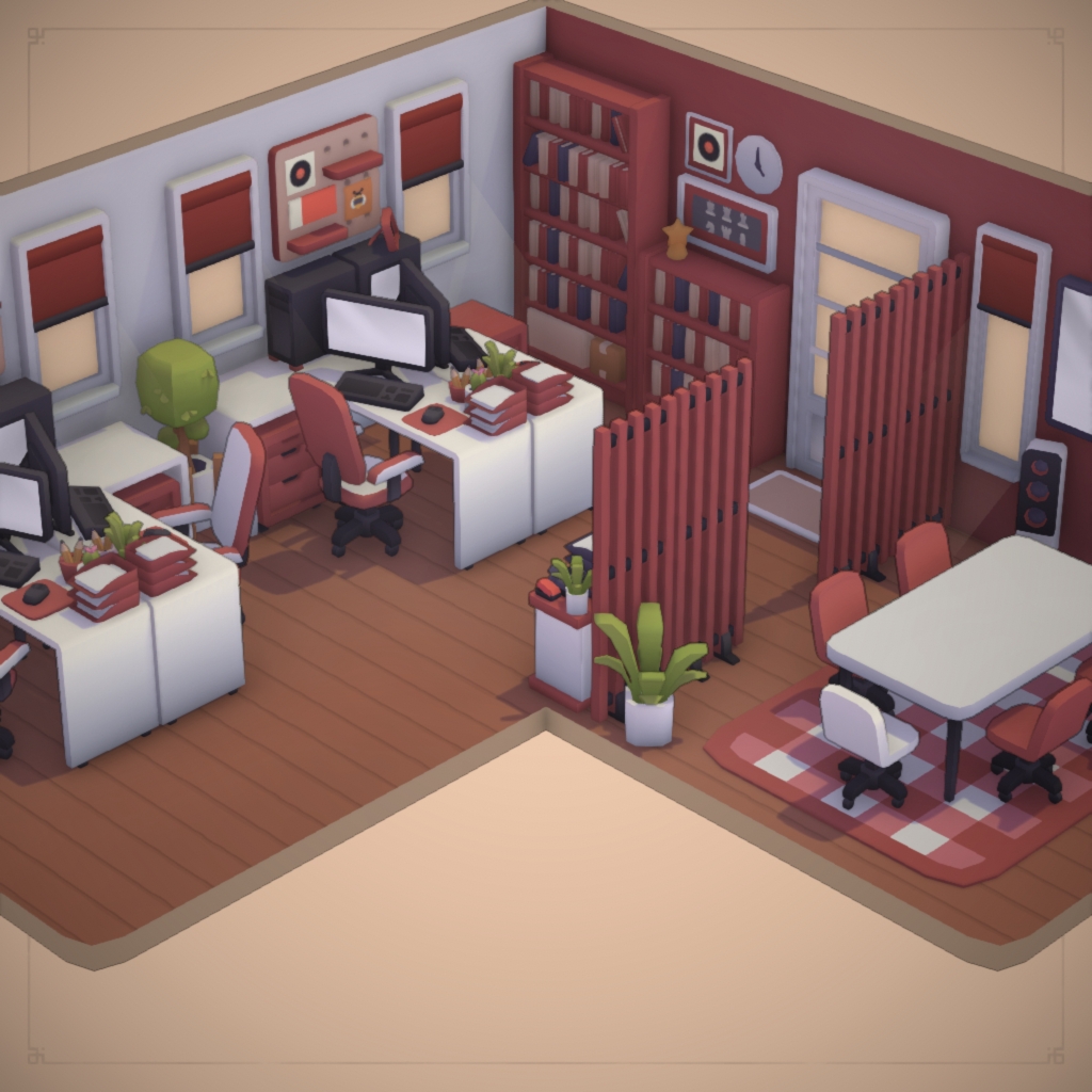 Red + Relaxing + Office