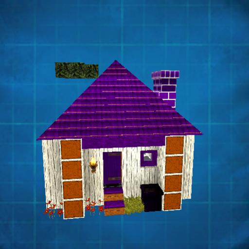Small White log cabin