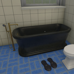 Freestanding Bathtub (Black and Gold)