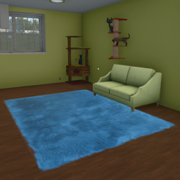 Fur Rug Large (Blue)