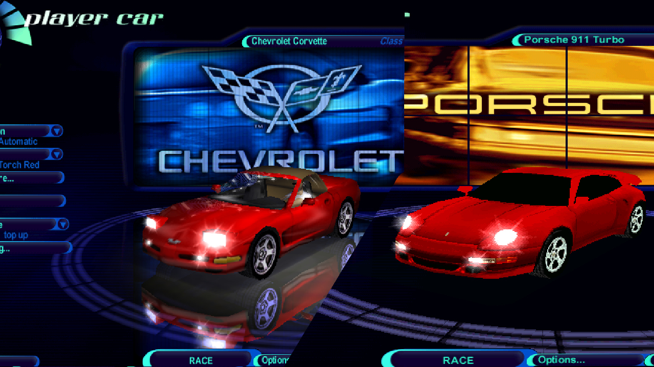 NFS4 P911 Turbo (Tuner)+ Chevrolet Corvette (Tuner)