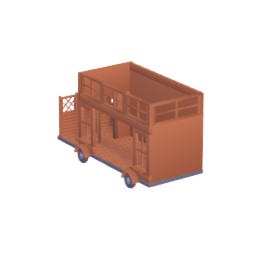 Tiny house partly open front