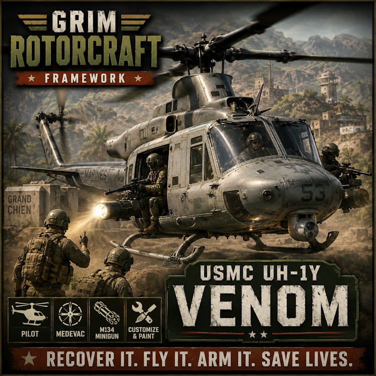 Grim Rotorcraft Addon - USMC UH-1Y Venom preview