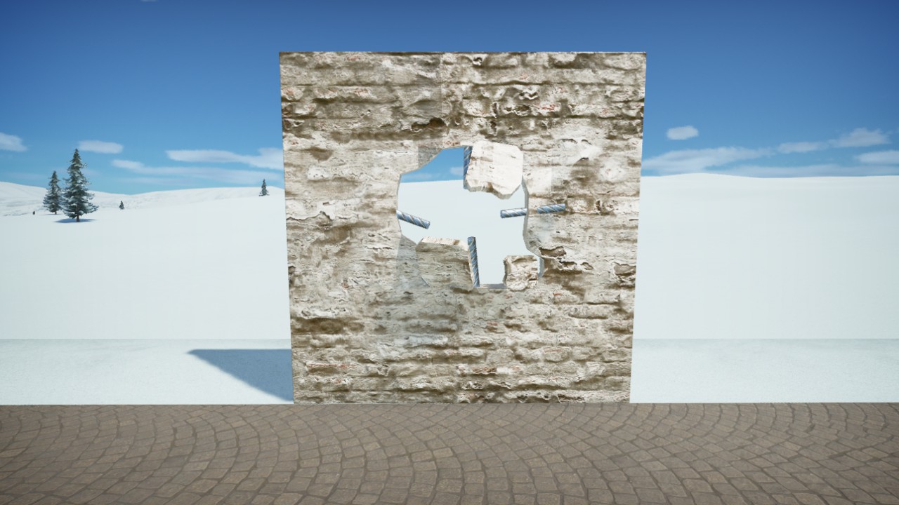 DESTROYED - BRICK WALL 3
