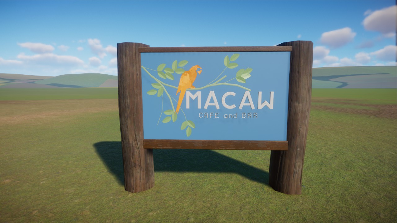 Macaw Cafe and Bar Sign by Haribo