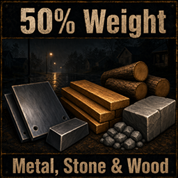 50% Metal, Stone & Wood Weight [B42 SP&MP] – Project Zomboid Mod
