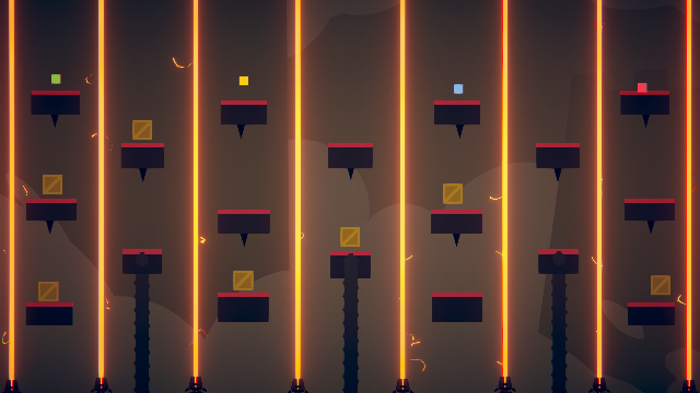 Try to survive on the floating platforms in the sky while lazers try to kill you