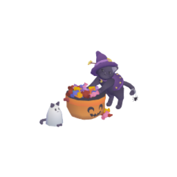 Cat and Kitten Trick or Treating Together Halloween