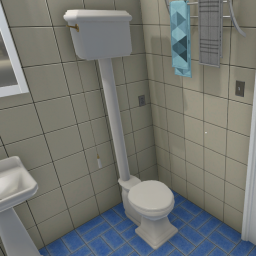 Pull Chain Toilet (White & Gold)