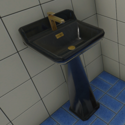 Pedestal Sink (Black & Gold)