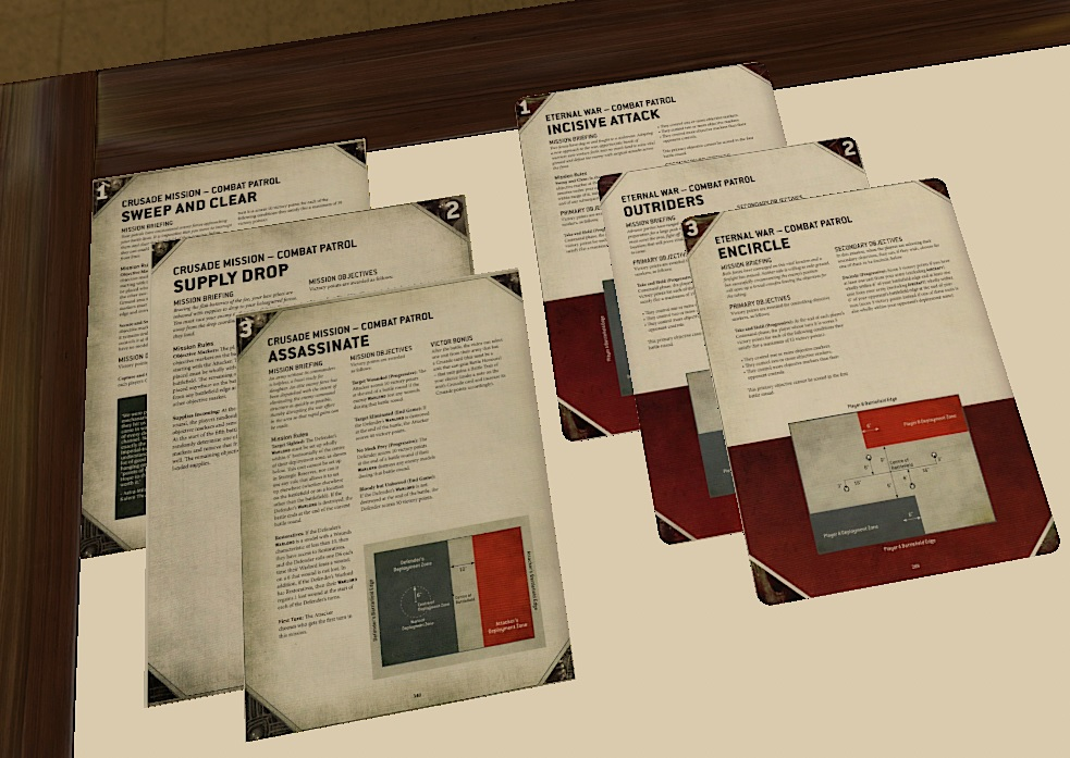 COMBAT PATROL CARD SET 9th ed CRUSADE and ETERNAL WAR MISSIONS