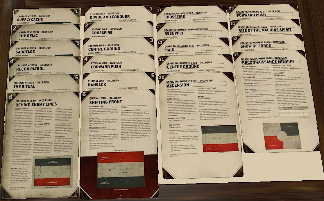 INCURSION CARD SET FOR CORE EW AND CR MISSIONS AND GT MISSIONS