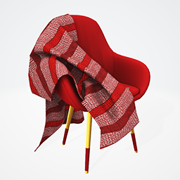 Moa Chair wBlanket Red