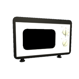 Retro Microwave 50s Style Analog - White