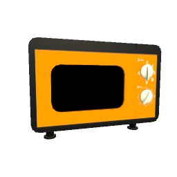 Retro Microwave 50s Style Analog - Orange